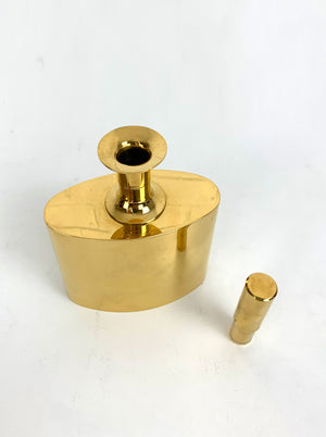 Decanter / Flask in 23 carat gold plated brass Pierre Forssell for Skultuna, 1960s