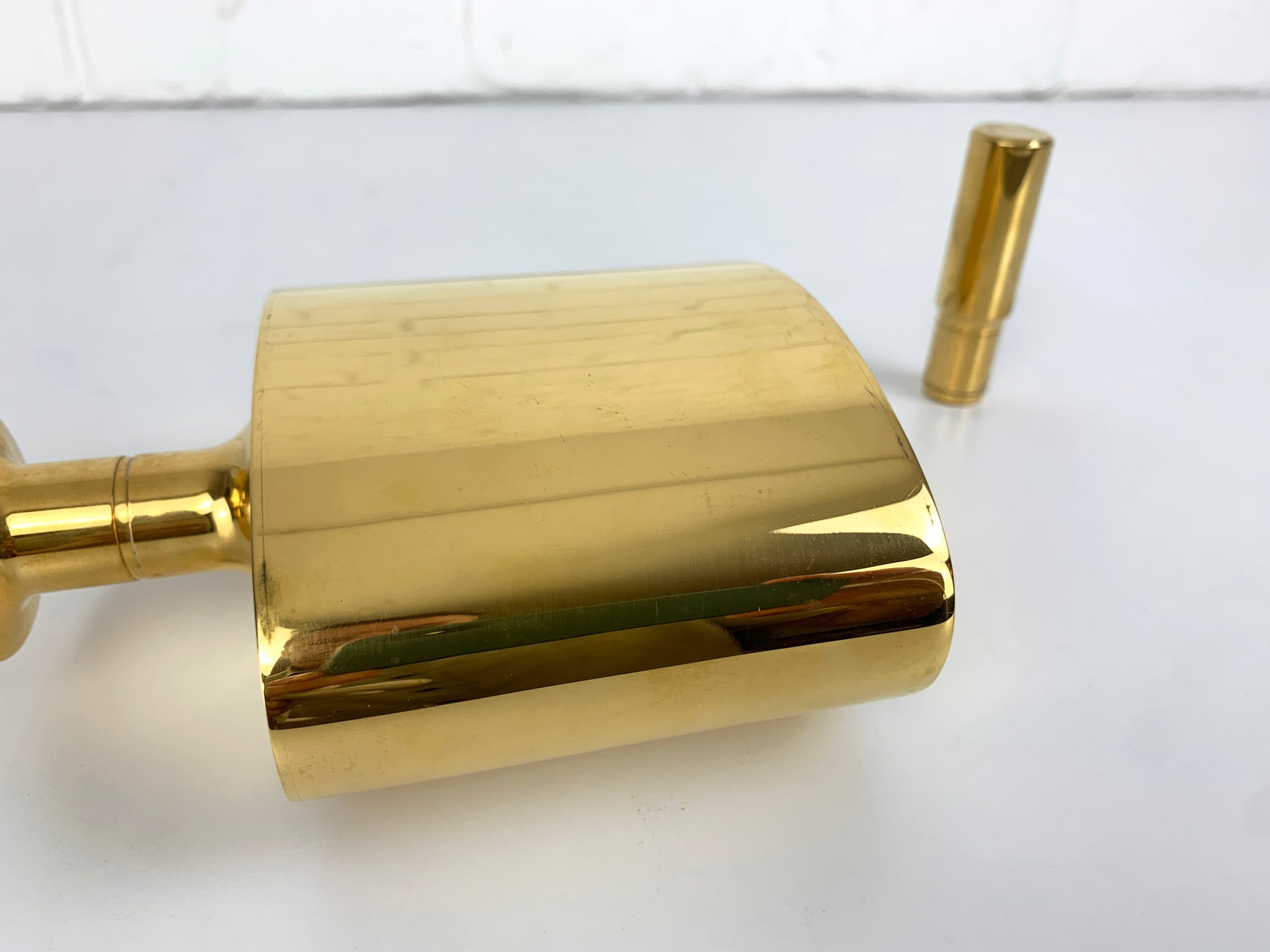 Decanter / Flask in 23 carat gold plated brass Pierre Forssell for Skultuna, 1960s