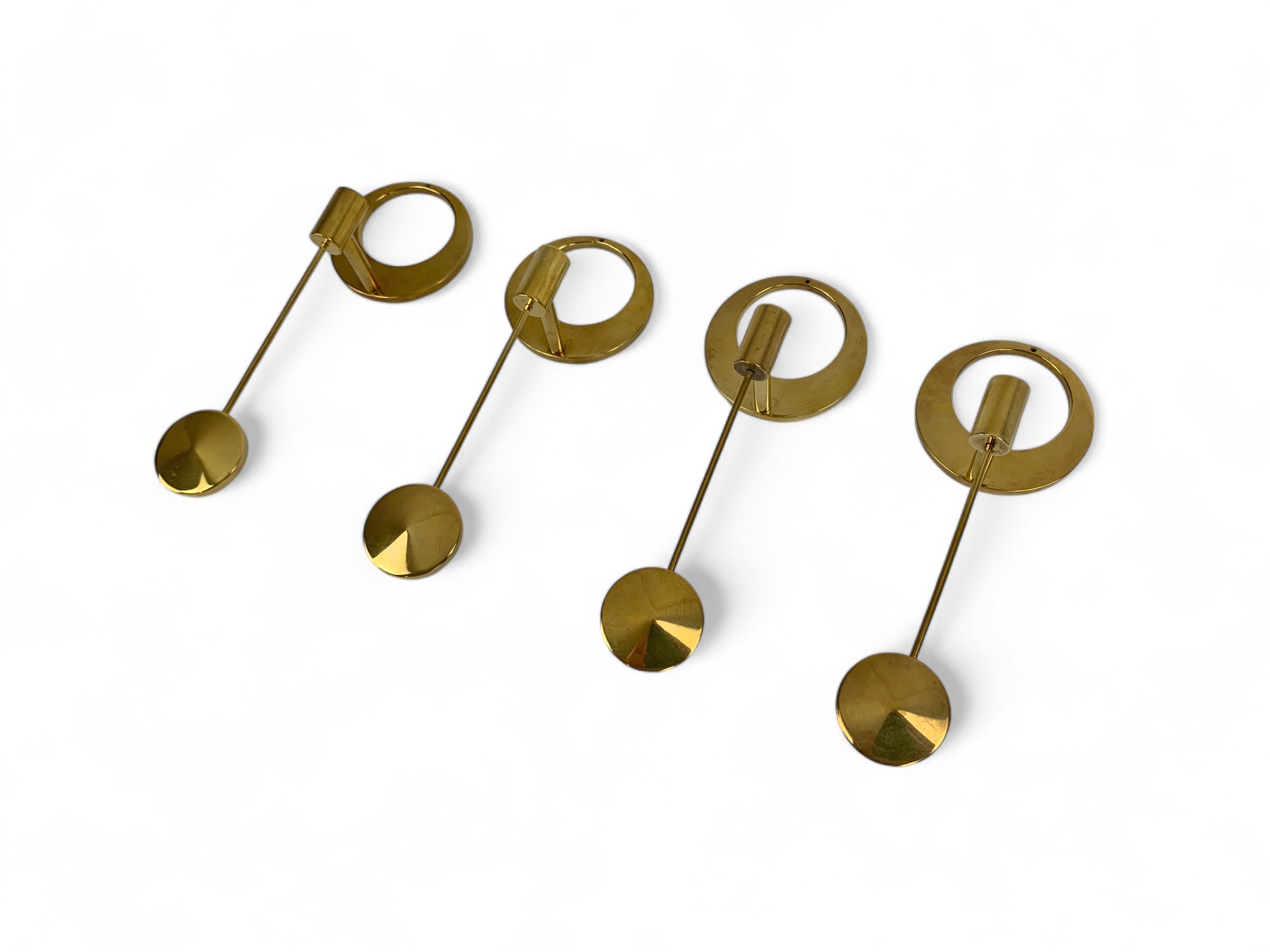 Set of 2 Brass Wall Mounted candleholders by Arthur Pe, Kolbäck, Sweden