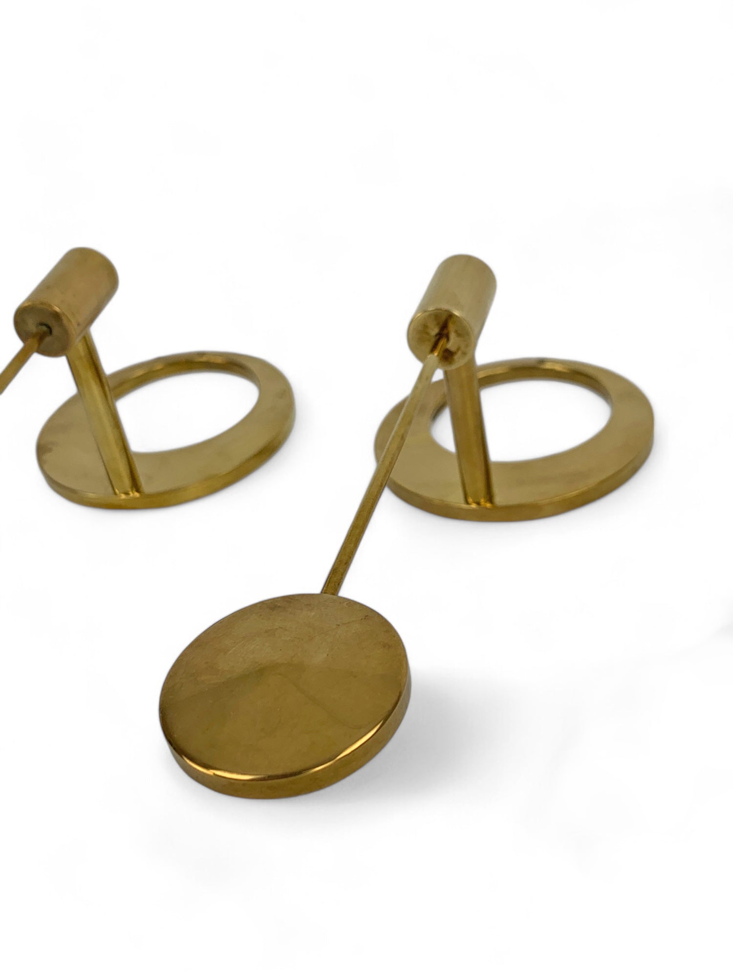 Set of 2 Brass Wall Mounted candleholders by Arthur Pe, Kolbäck, Sweden