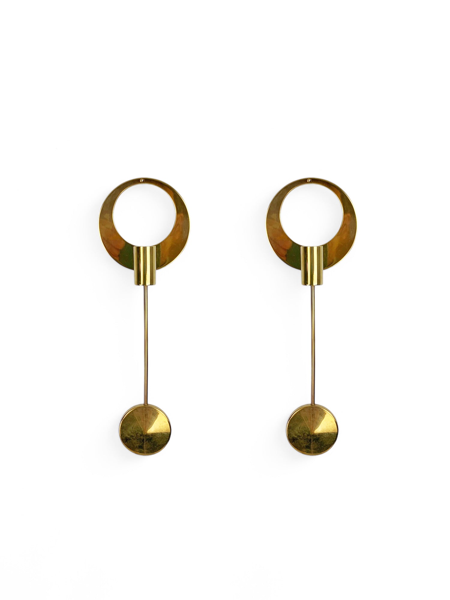 Set of 2 Brass Wall Mounted candleholders by Arthur Pe, Kolbäck, Sweden