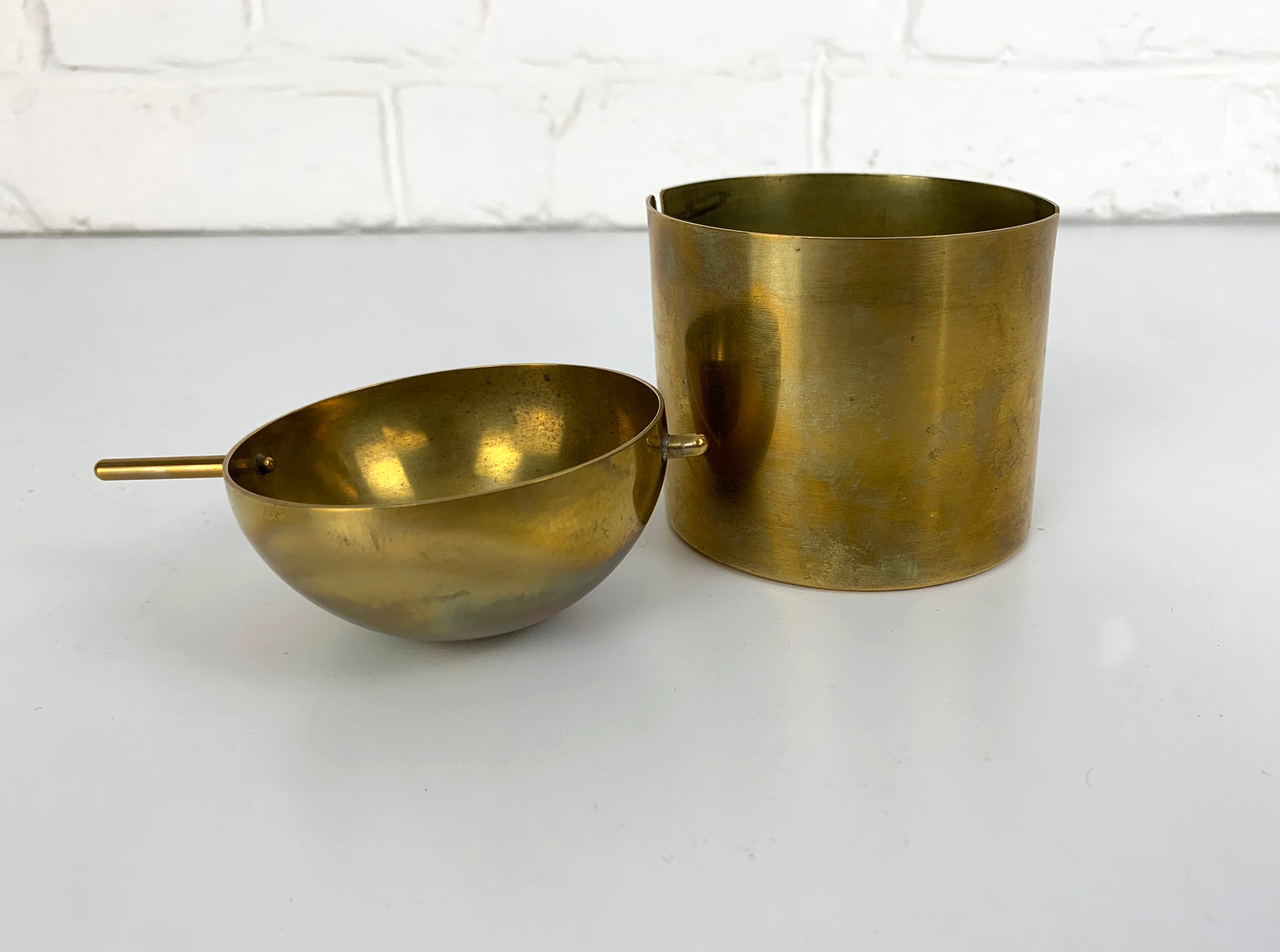 Brass Ashtray by Arne Jacobsen for SAS Hotel, Stelton, Cylinda-Line, 1960s