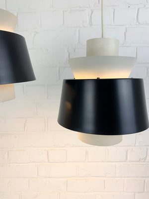 Pair Modernist Pendant Lamps by Jørn Utzon for Nordisk Solar, Denmark, 1960s