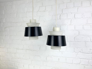 Pair Modernist Pendant Lamps by Jørn Utzon for Nordisk Solar, Denmark, 1960s