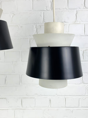 Pair Modernist Pendant Lamps by Jørn Utzon for Nordisk Solar, Denmark, 1960s