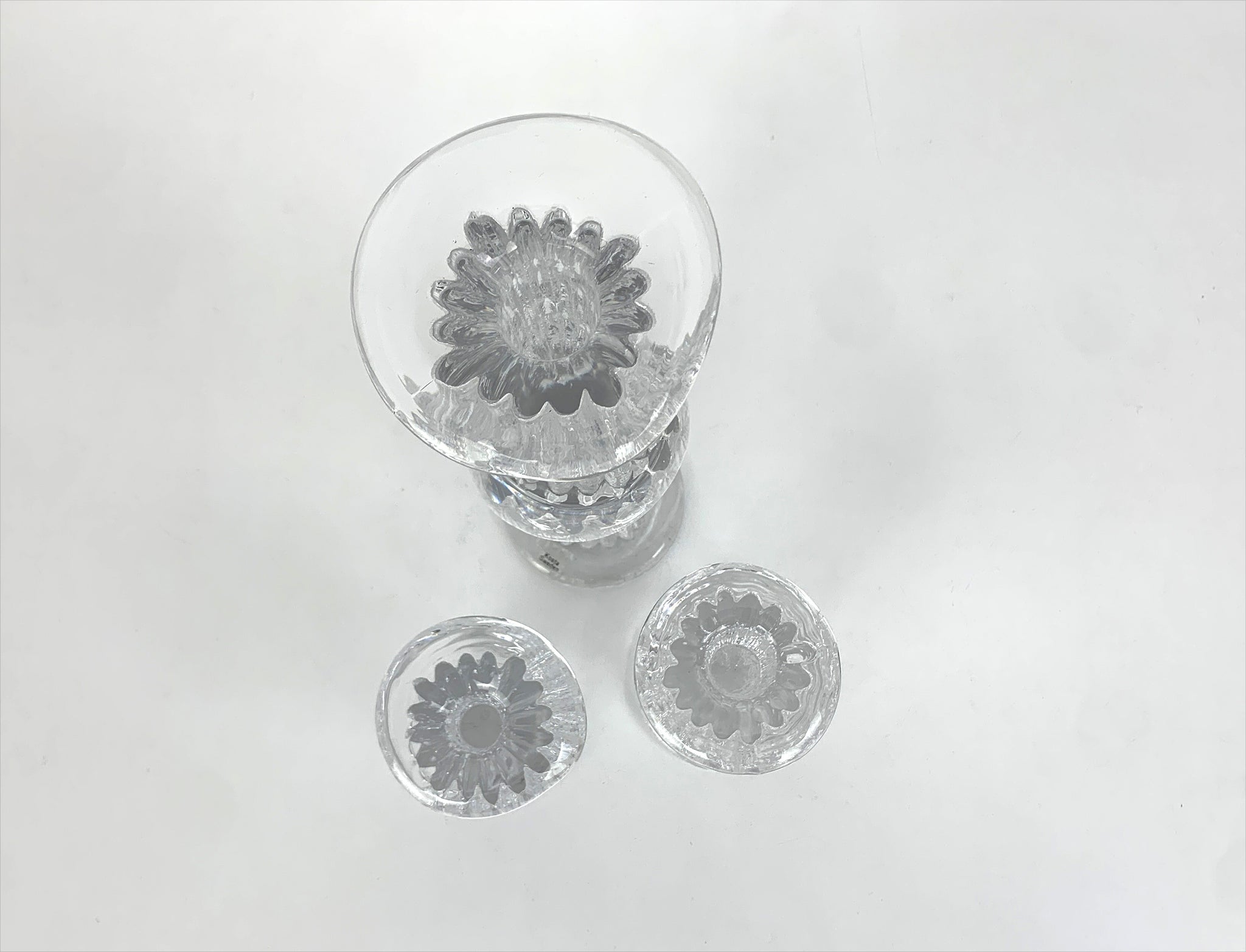 Glass Candlesticks by Göran Wärff for Kosta Boda, Sweden, 1970s, Set of 3