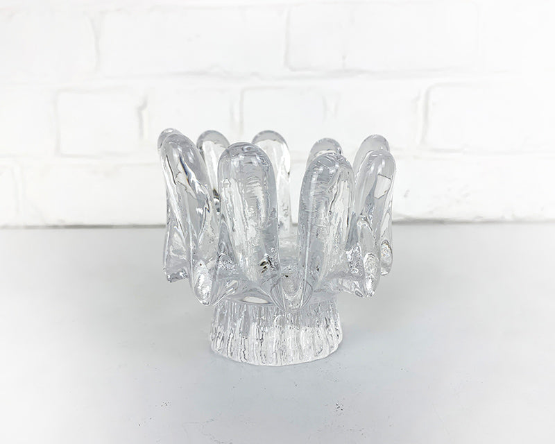 Sunflower Glass Candle Holder by Göran Wärff for Kosta Boda, Sweden, 1970s