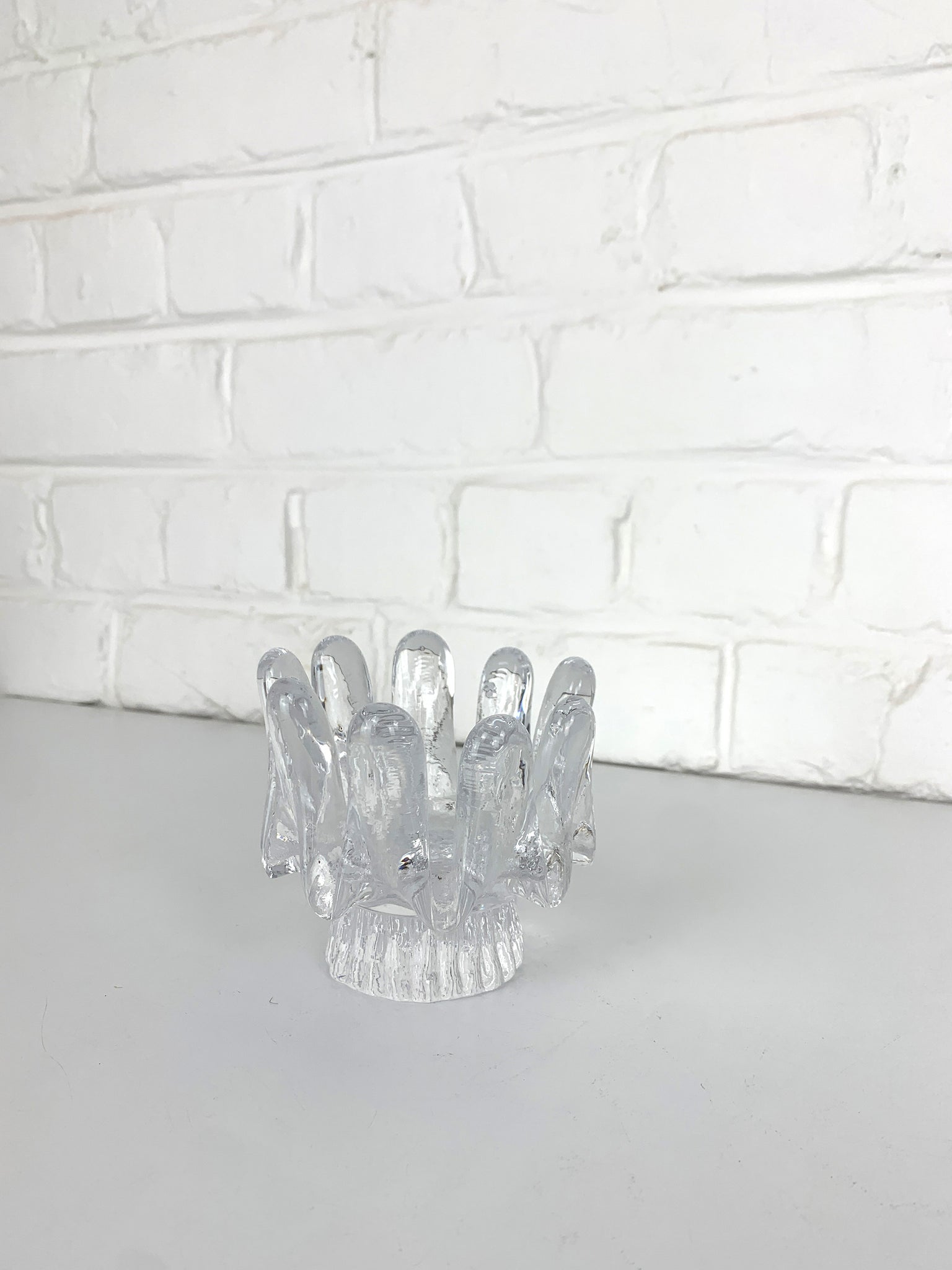 Sunflower Glass Candle Holder by Göran Wärff for Kosta Boda, Sweden, 1970s