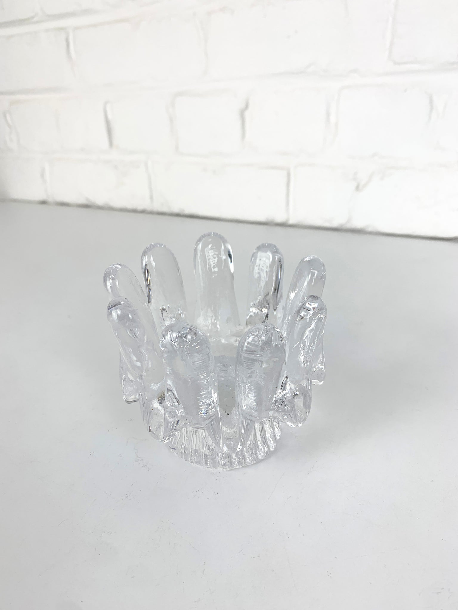 Sunflower Glass Candle Holder by Göran Wärff for Kosta Boda, Sweden, 1970s