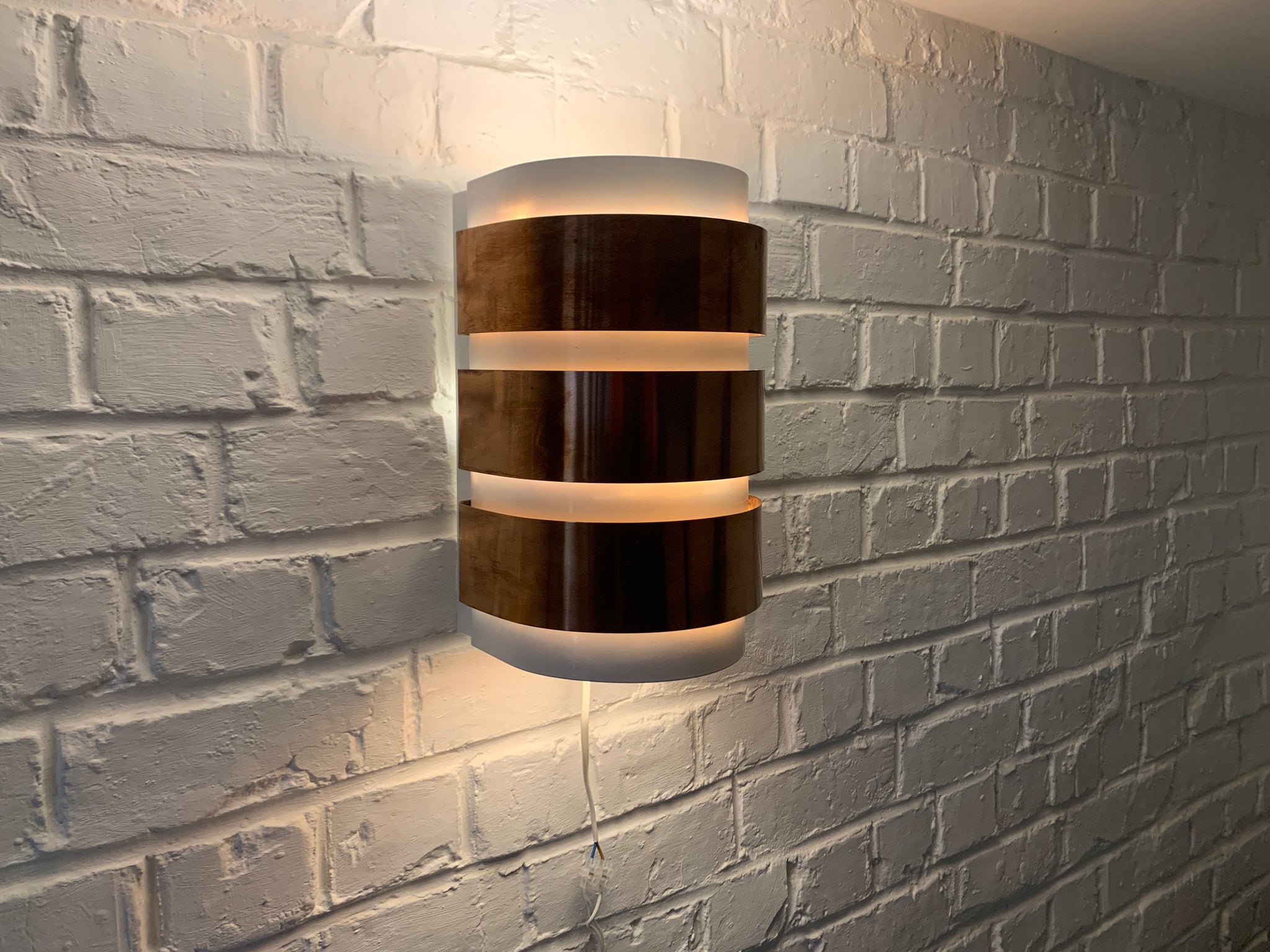 V-155 Wall-Lamp, Hans-Agne Jakobsson for AB Markaryd, Copper & White 1960s