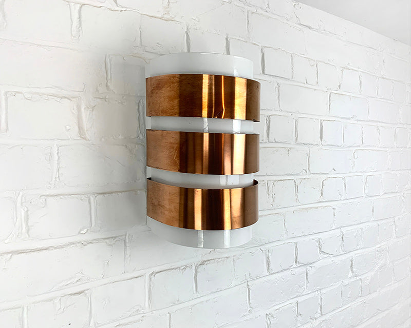 V-155 Wall-Lamp, Hans-Agne Jakobsson for AB Markaryd, Copper & White 1960s