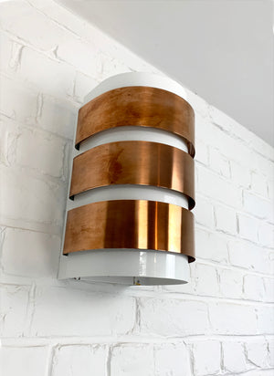 V-155 Wall-Lamp, Hans-Agne Jakobsson for AB Markaryd, Copper & White 1960s