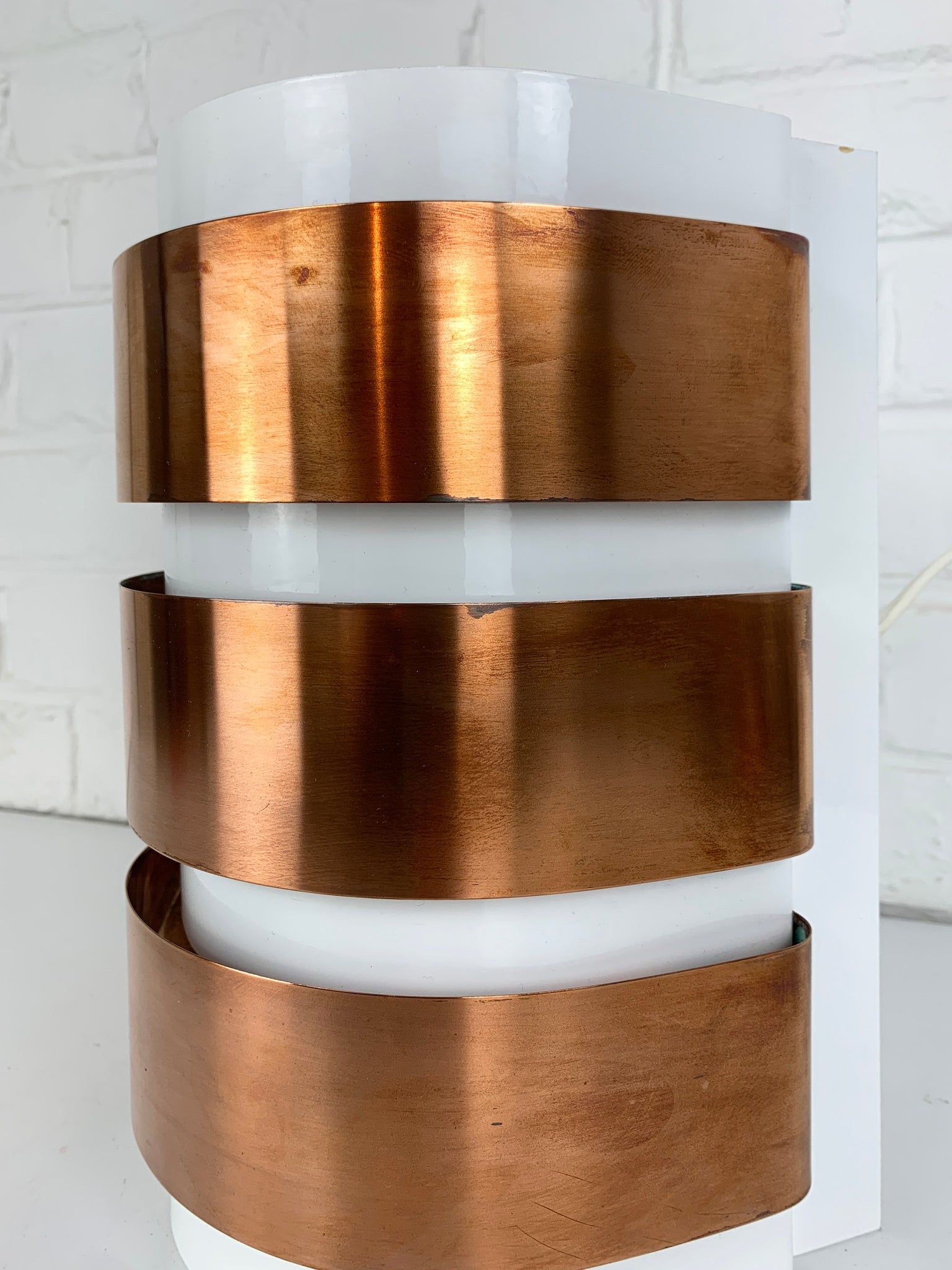 V-155 Wall-Lamp, Hans-Agne Jakobsson for AB Markaryd, Copper & White 1960s