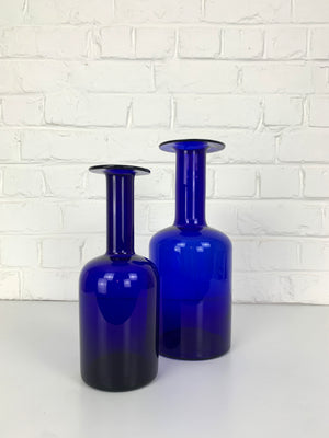 Pair Danish Cobalt Blue Vases by Otto Brauer Holmegaard Gulv Vases, 1950s