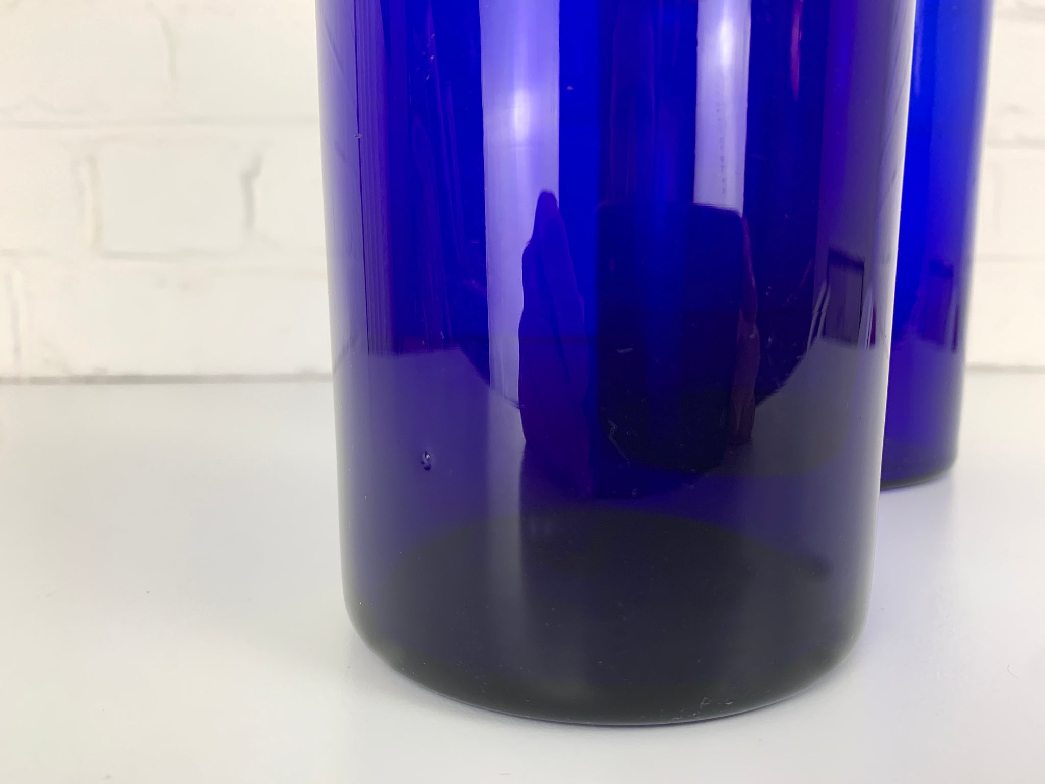 Pair Danish Cobalt Blue Vases by Otto Brauer Holmegaard Gulv Vases, 1950s