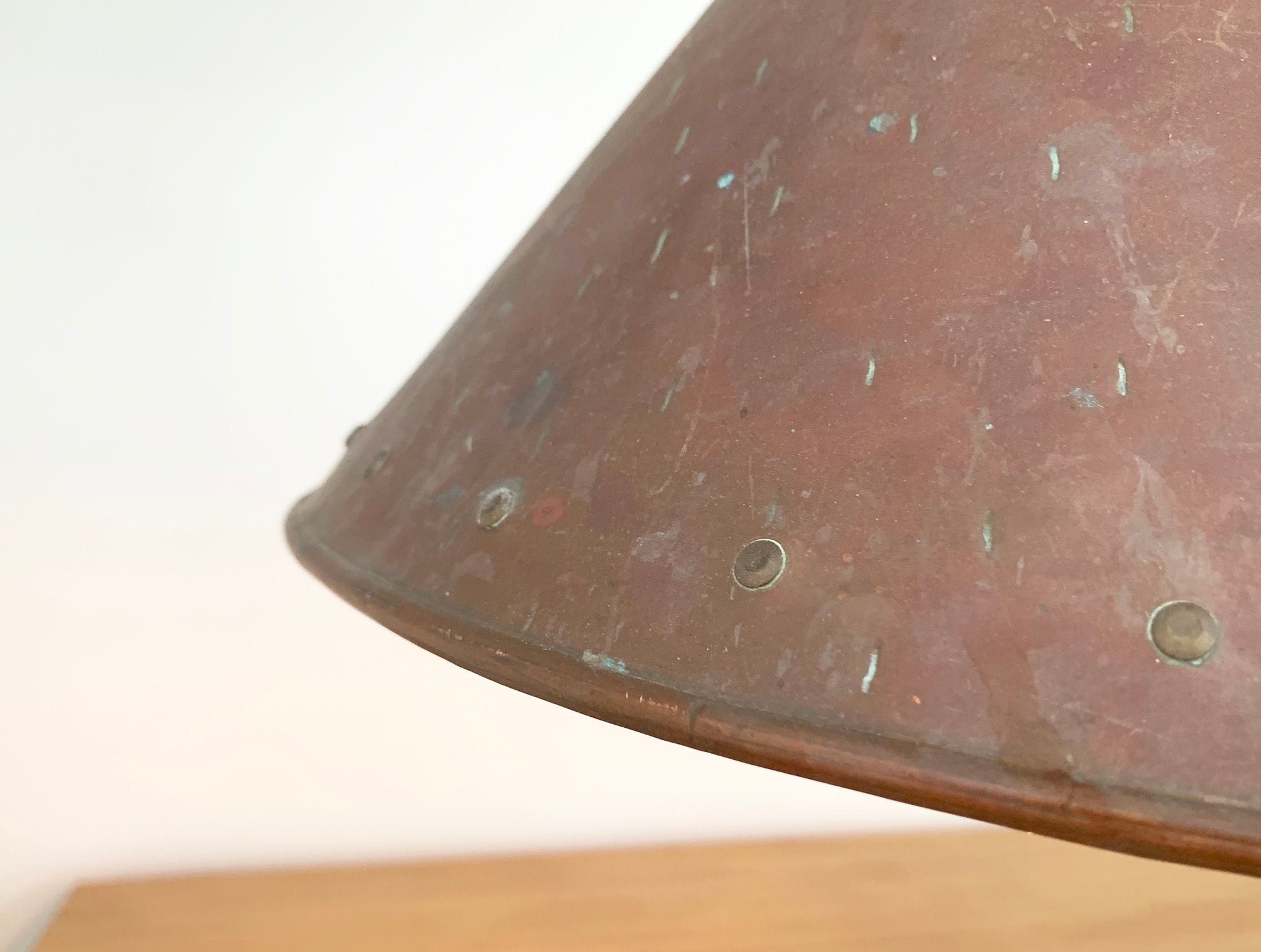 Brutalist pendant light, hand hammered copper by E.S Horn Aalestrup Denmark