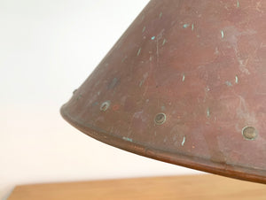 Brutalist pendant light, hand hammered copper by E.S Horn Aalestrup Denmark