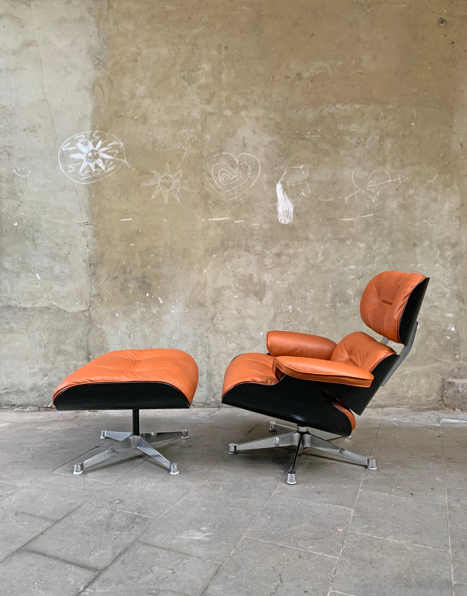 Lounge Chair & Ottoman by Charles & Ray Eames for Herman Miller, 1960s, new leather