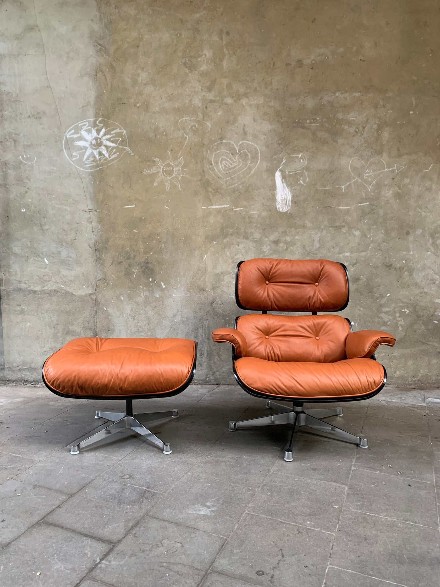 Lounge Chair & Ottoman by Charles & Ray Eames for Herman Miller, 1960s, new leather