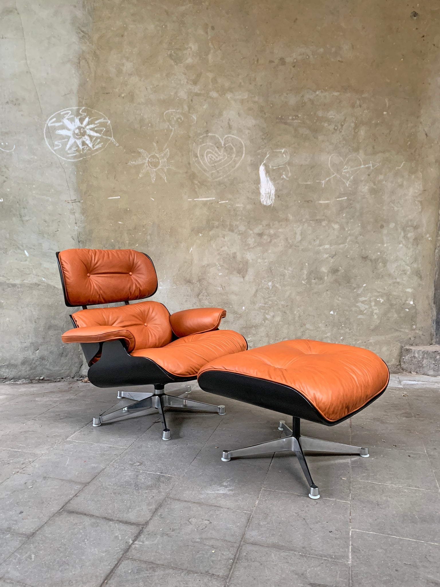 Lounge Chair & Ottoman by Charles & Ray Eames for Herman Miller, 1960s, new leather