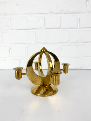 Mid-Century Scandinavian Candelabra in Brass by Arthur Pe, Kolbäck, Sweden