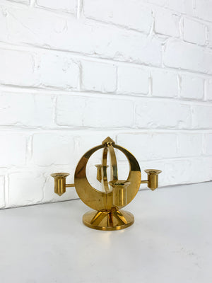 Mid-Century Scandinavian Candelabra in Brass by Arthur Pe, Kolbäck, Sweden