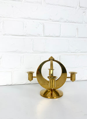 Mid-Century Scandinavian Candelabra in Brass by Arthur Pe, Kolbäck, Sweden