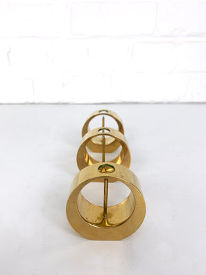 Set of 3 Mid-Century Candlesticks in Brass by Arthur Pe Petterson Kolbäck, Sweden