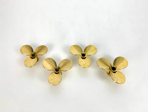 Set of 4 Propeller Candleholders in Brass by Pierre Forsell for Skultuna Sweden 1960s