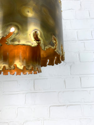 Brutalist Brass Pendant Light Svend Aage Holm Sorensen for Holm Sorensen Denmark