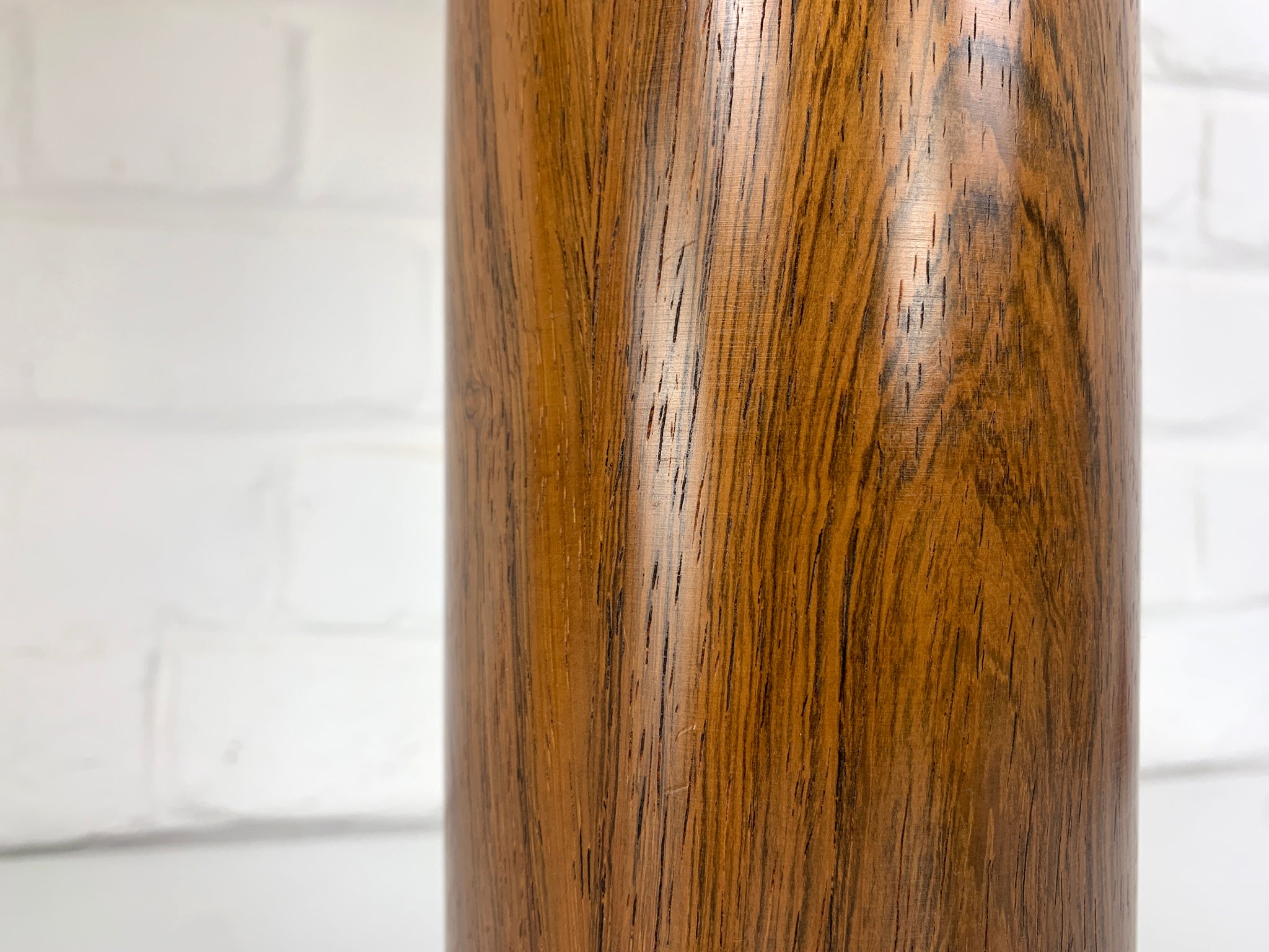 Pair large cylindric rosewood Table Lamps by Uno & Östen Kristiansson, Luxus, Sweden