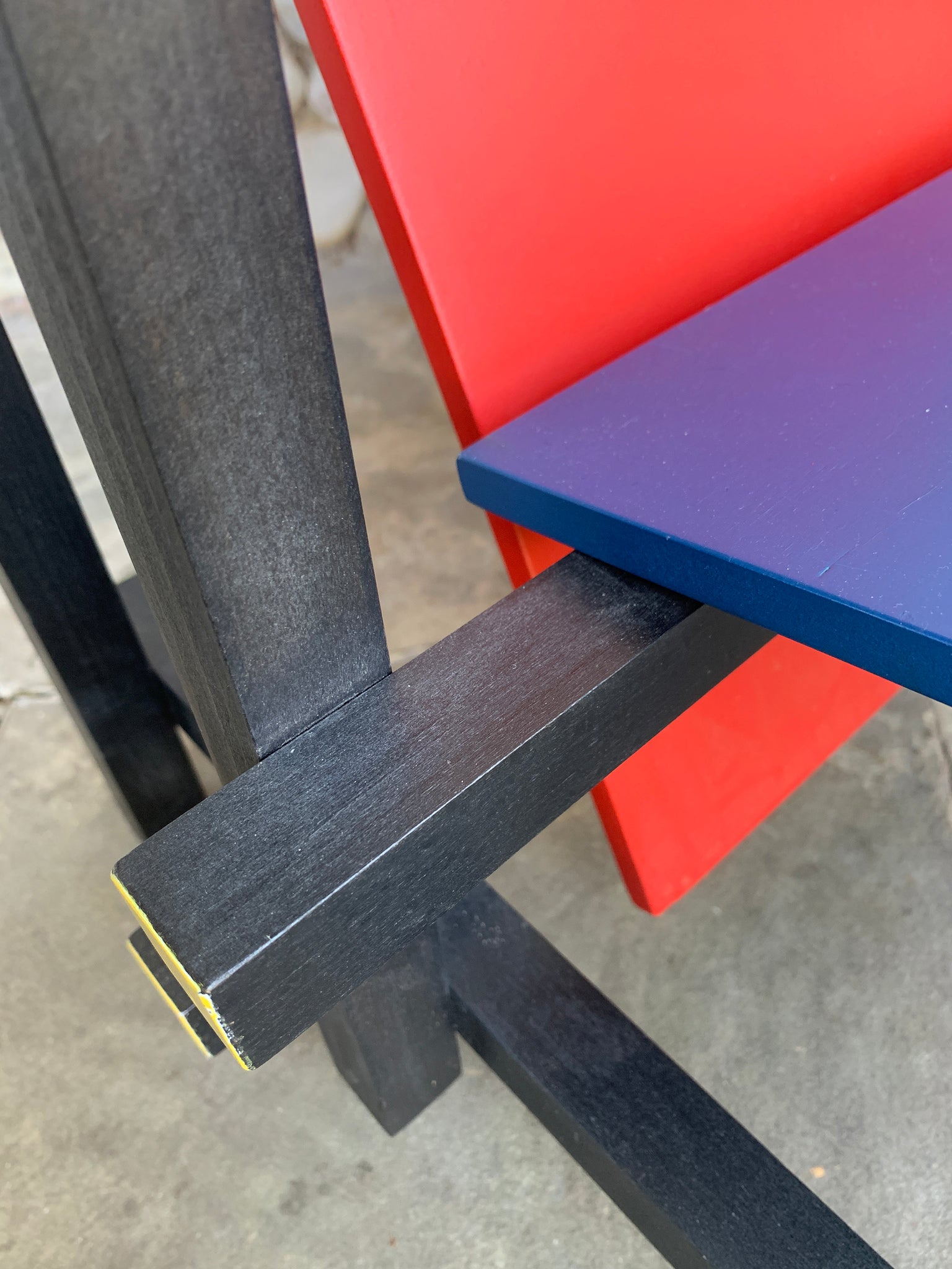 Red & Blue Armchair by Gerrit Rietveld, vintage 1970-80s