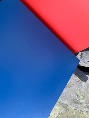 Red & Blue Armchair by Gerrit Rietveld, vintage 1970-80s