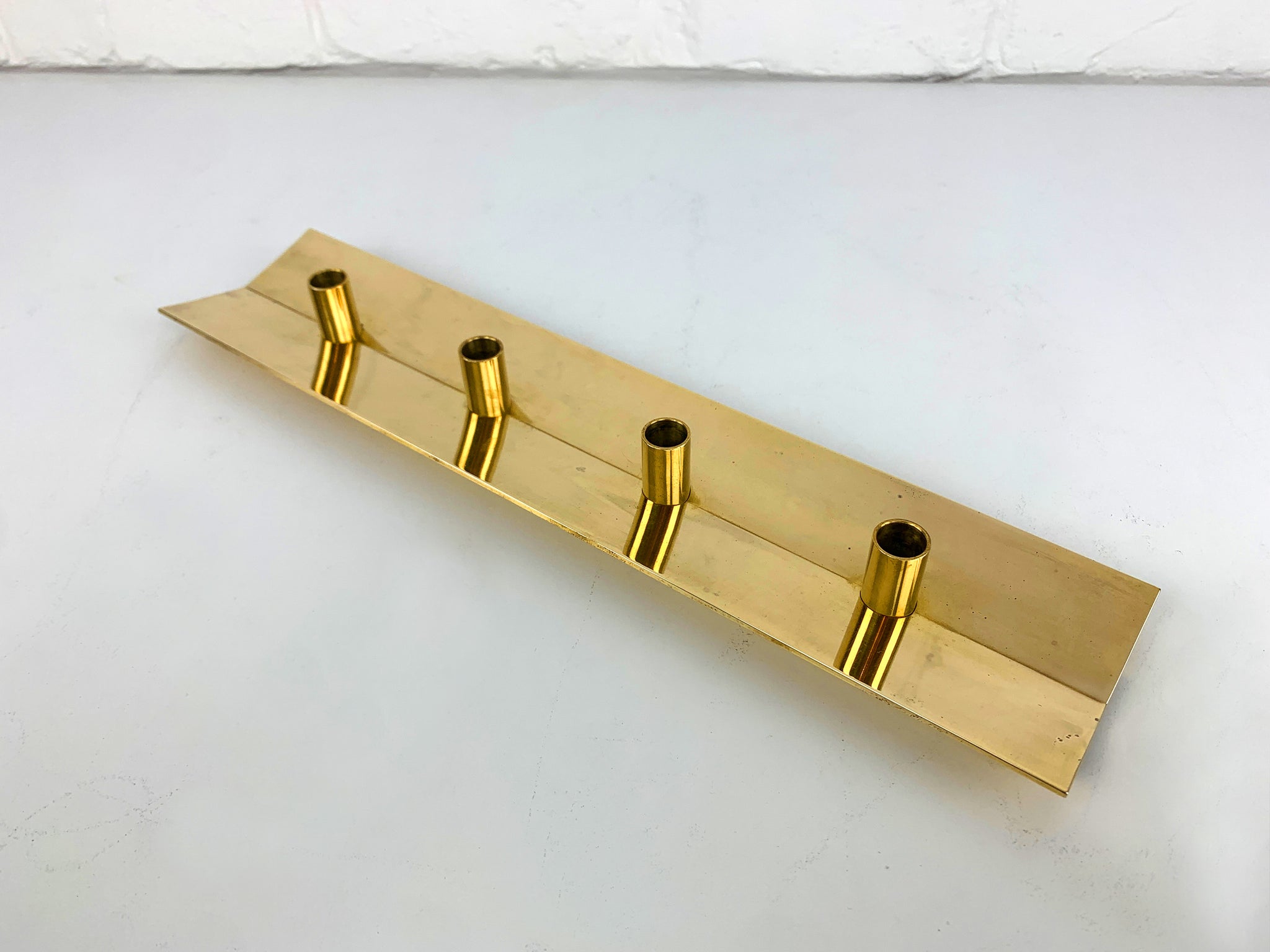 Scandinavian Candleholder N69 in Brass by Pierre Forsell for Skultuna Sweden 1960s