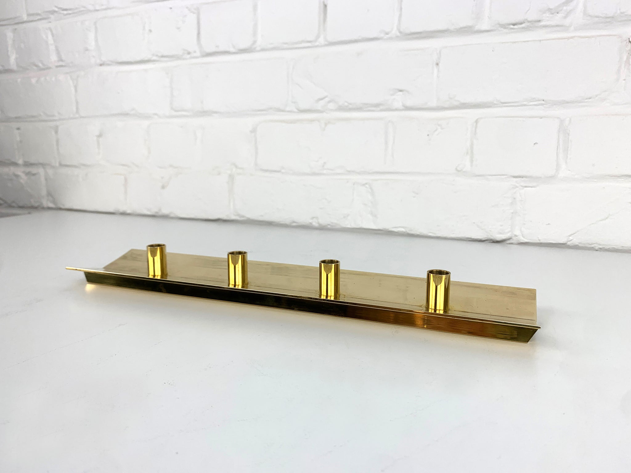 Scandinavian Candleholder N69 in Brass by Pierre Forsell for Skultuna Sweden 1960s