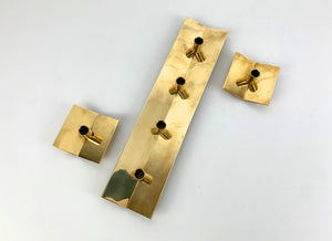 Swedish Candleholders in Brass by Pierre Forsell for Skultuna, 1960s, Set of 3