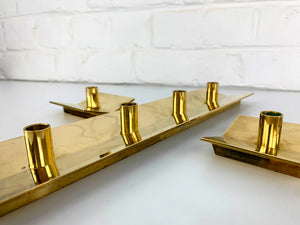 Swedish Candleholders in Brass by Pierre Forsell for Skultuna, 1960s, Set of 3