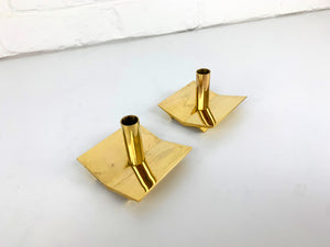 Pair of Candleholders N°70 in Brass by Pierre Forsell for Skultuna Sweden 1960s