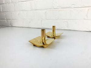 Pair of Candleholders N°70 in Brass by Pierre Forsell for Skultuna Sweden 1960s