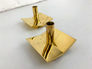 Pair of Candleholders N°70 in Brass by Pierre Forsell for Skultuna Sweden 1960s