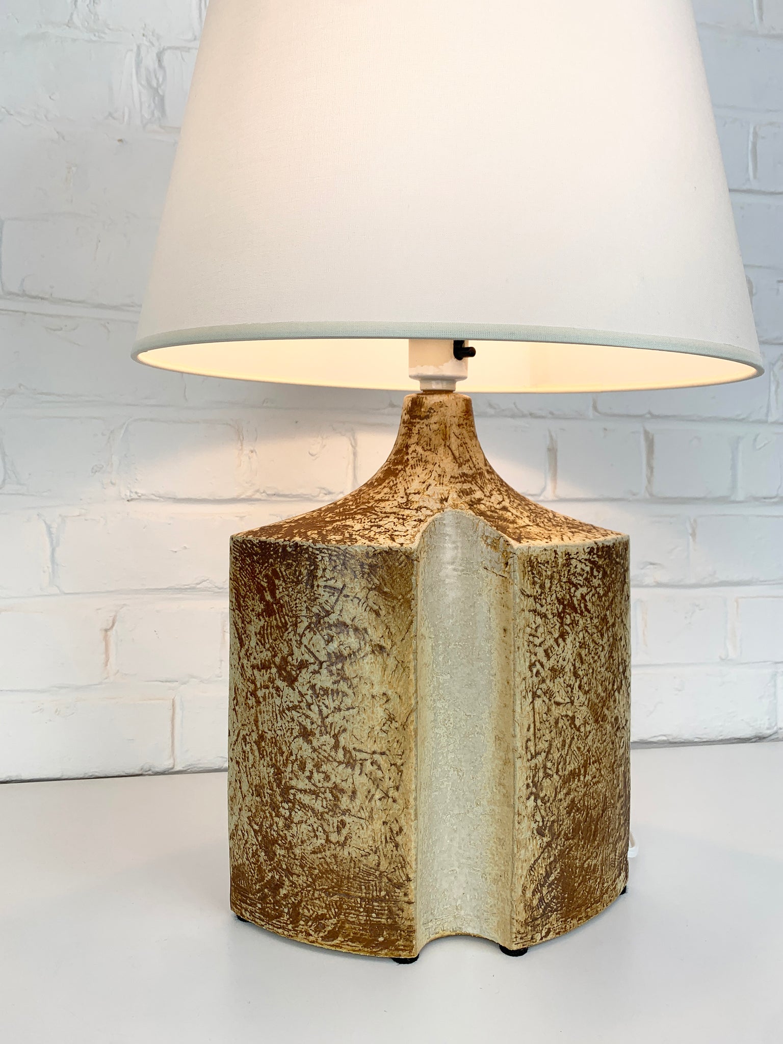 Big Danish Søholm Stentøj ceramic table lamp, glazed stoneware by Haico Nitzsche