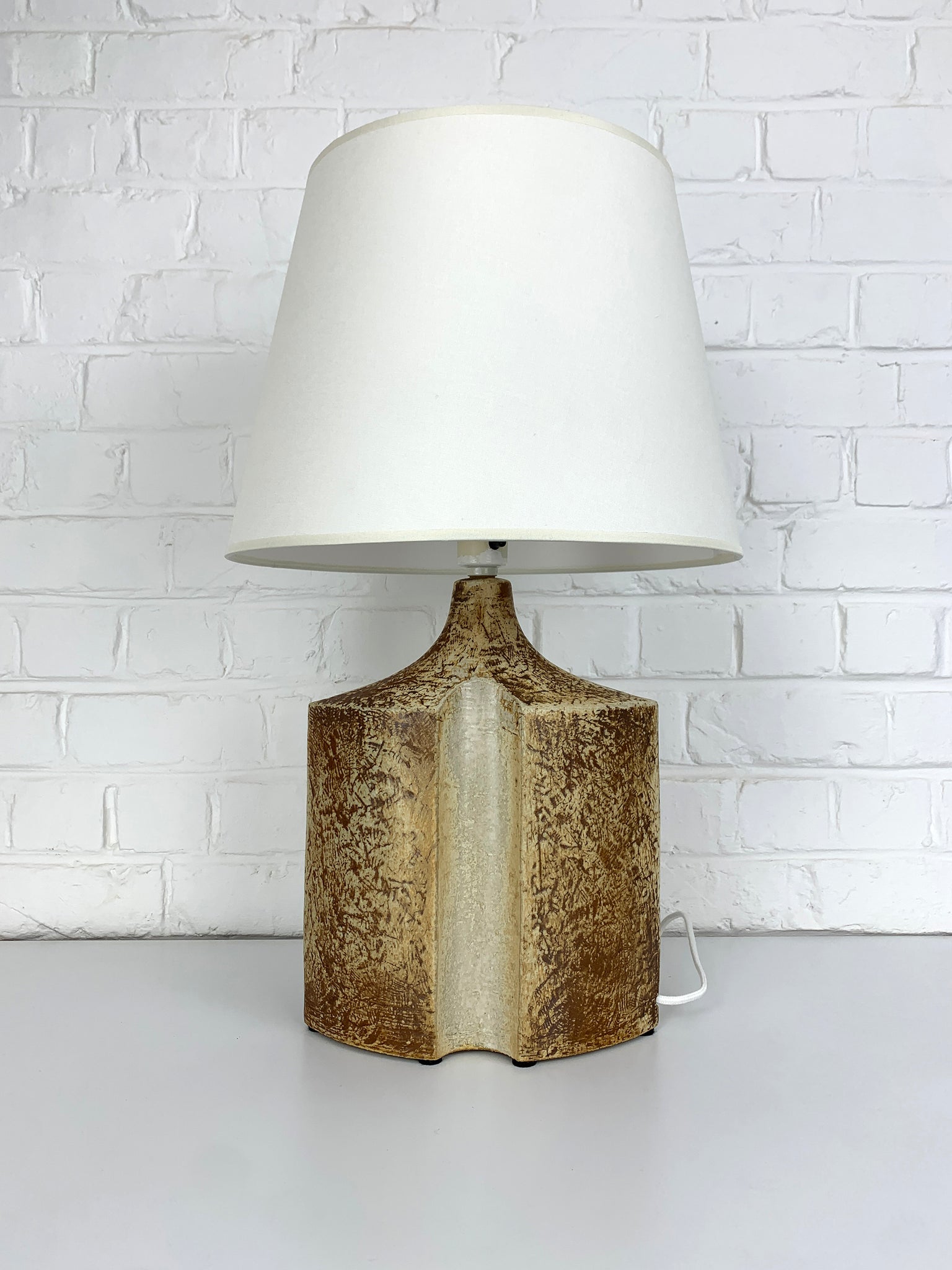 Big Danish Søholm Stentøj ceramic table lamp, glazed stoneware by Haico Nitzsche