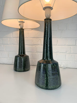 Pair Ceramic Table Lamps by Esben Klint for Le Klint / Palshus, Denmark