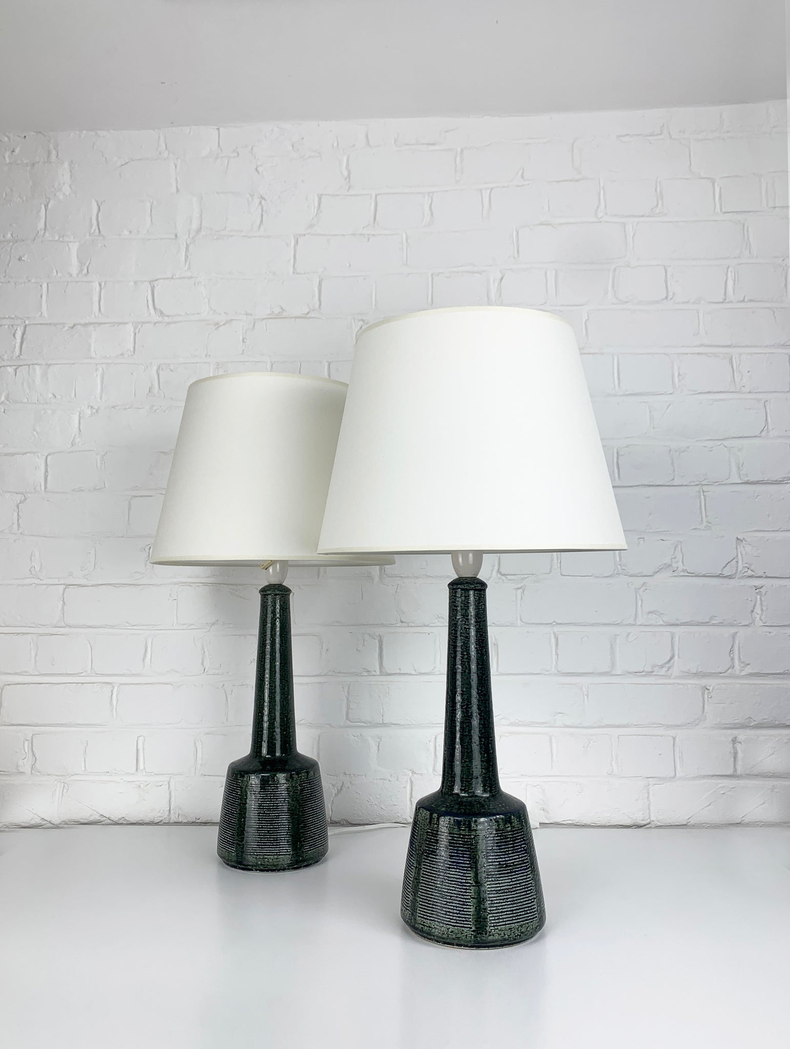 Pair Ceramic Table Lamps by Esben Klint for Le Klint / Palshus, Denmark