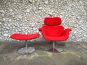 Big Tulip Lounge Chair & ottoman by Pierre Paulin for Artifort, 1980s