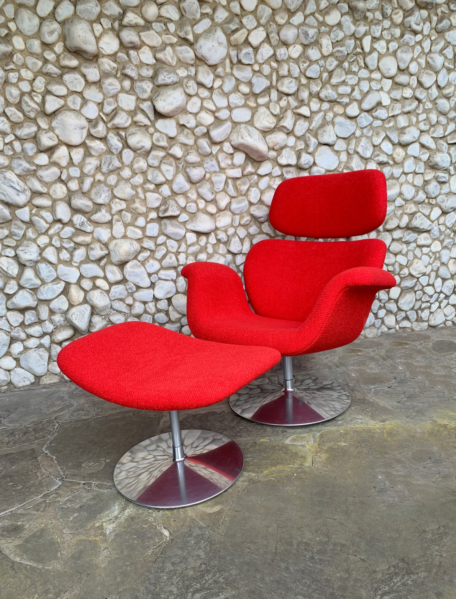 Big Tulip Lounge Chair & ottoman by Pierre Paulin for Artifort, 1980s