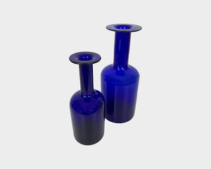 Pair Danish Cobalt Blue Vases by Otto Brauer Holmegaard Gulv Vases, 1950s