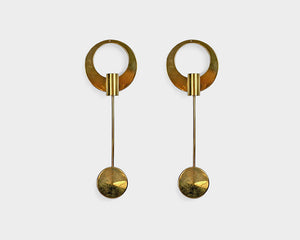 Set of 2 Brass Wall Mounted candleholders by Arthur Pe, Kolbäck, Sweden