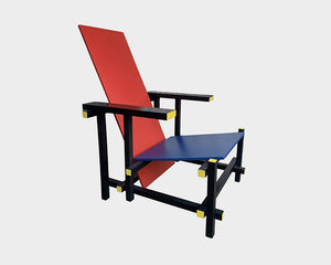 Red & Blue Armchair by Gerrit Rietveld, vintage 1970-80s