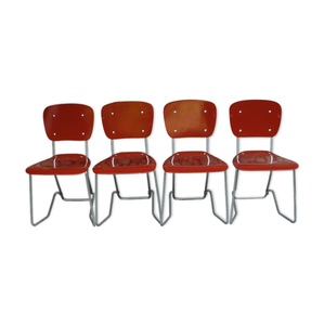 Aluminum & Birch Aluflex Dining Chairs by Armin Wirth. for Ph. Zieringer KG, Set of 4